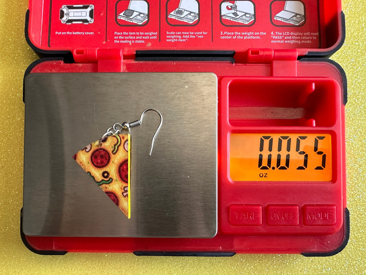 Pizza Slice Earrings: Laser Cut Acrylic, Fast Food, Party, Junk Food Earrings, Comfort Food Earrings, Pepperoni, Best Gifts for Her/Him/Them