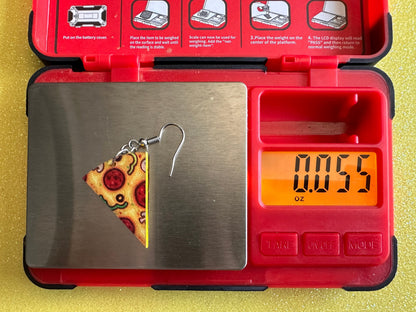 Pizza Slice Earrings: Laser Cut Acrylic, Fast Food, Party, Junk Food Earrings, Comfort Food Earrings, Pepperoni, Best Gifts for Her/Him/Them