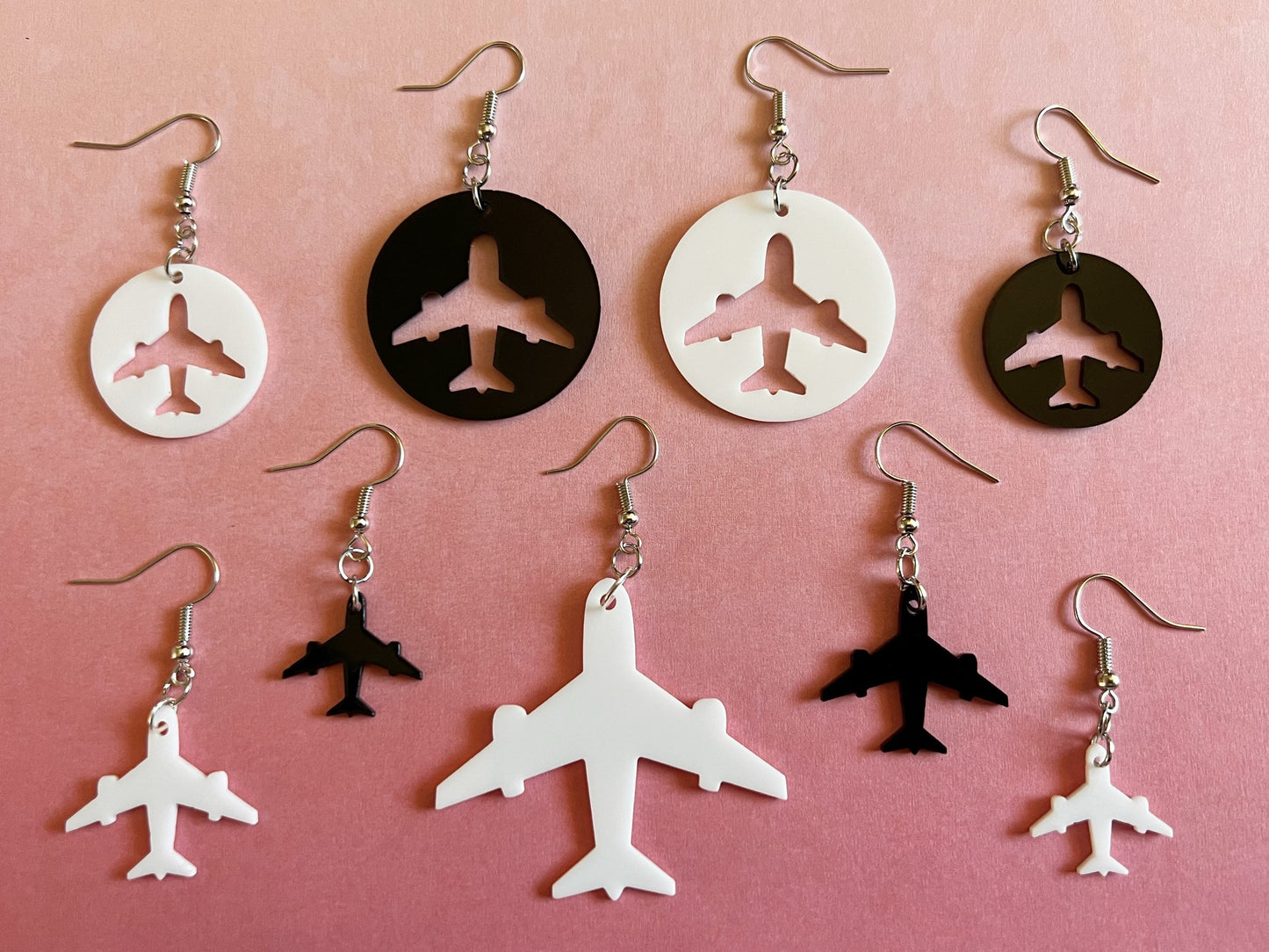 Plane Earrings: Laser Cut Acrylic Airplanes, Fly, Travel, Airport, Flying, Traveler, Explore, Best Gifts for Her/Him/Them