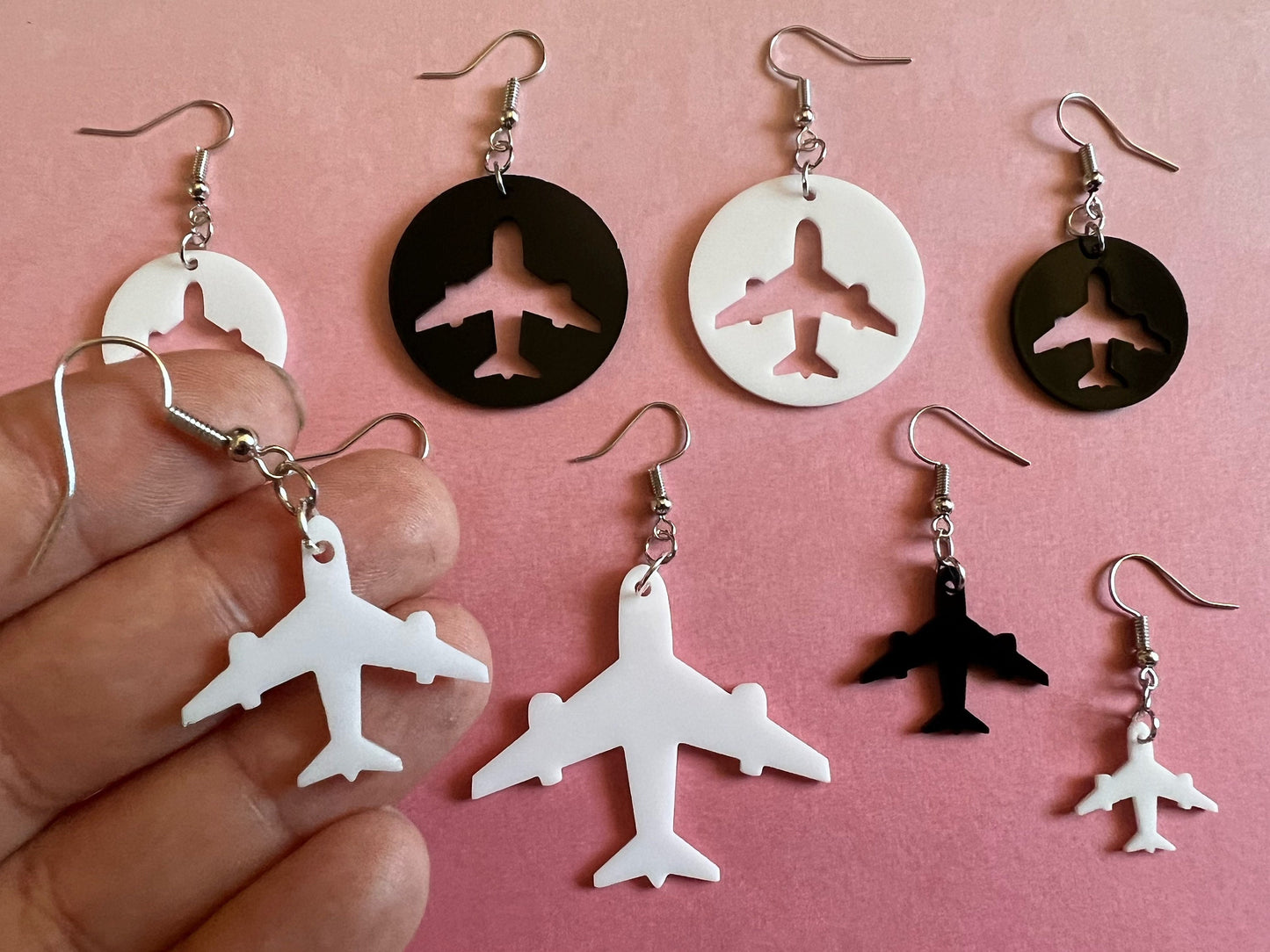 Plane Earrings: Laser Cut Acrylic Airplanes, Fly, Travel, Airport, Flying, Traveler, Explore, Best Gifts for Her/Him/Them