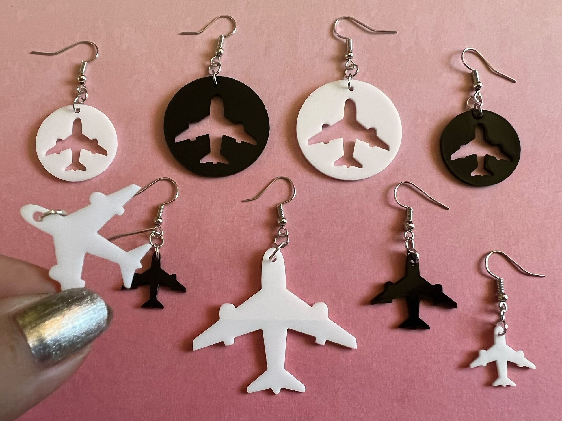 Plane Earrings: Laser Cut Acrylic Airplanes, Fly, Travel, Airport, Flying, Traveler, Explore, Best Gifts for Her/Him/Them