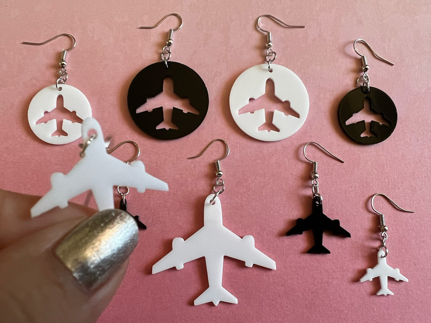 Plane Earrings: Laser Cut Acrylic Airplanes, Fly, Travel, Airport, Flying, Traveler, Explore, Best Gifts for Her/Him/Them