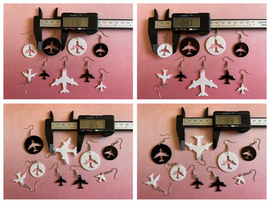 Plane Earrings: Laser Cut Acrylic Airplanes, Fly, Travel, Airport, Flying, Traveler, Explore, Best Gifts for Her/Him/Them