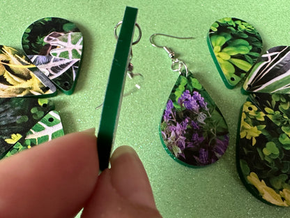 Plant Earrings: Laser Cut Acrylic Succulents, Cacti, House Plants, Greenhouse, Tree, Green Earrings, Plant Mom, Best Gifts for Her/Him/Them