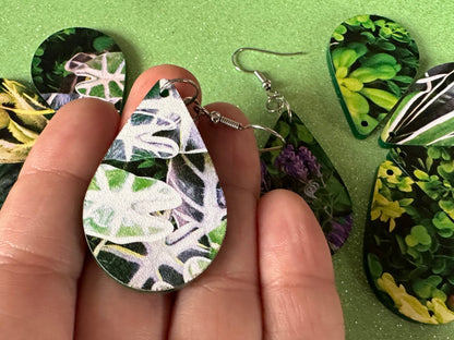 Plant Earrings: Laser Cut Acrylic Succulents, Cacti, House Plants, Greenhouse, Tree, Green Earrings, Plant Mom, Best Gifts for Her/Him/Them
