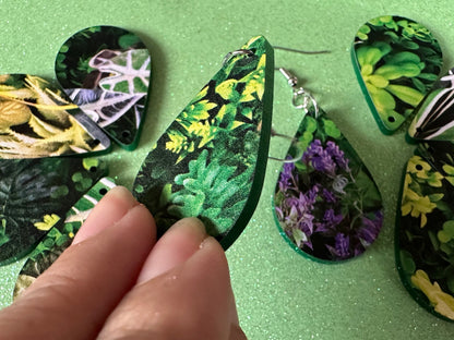 Plant Earrings: Laser Cut Acrylic Succulents, Cacti, House Plants, Greenhouse, Tree, Green Earrings, Plant Mom, Best Gifts for Her/Him/Them
