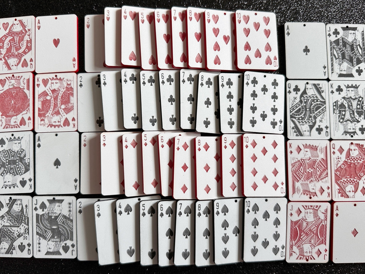 Playing Card Earrings: Laser Cut Acrylic Playing Cards, Hearts, Spades, Diamonds, Clubs, Game Night, Poker, Best Gifts for Her/Him/Them
