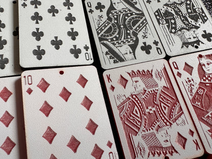 Playing Card Earrings: Laser Cut Acrylic Playing Cards, Hearts, Spades, Diamonds, Clubs, Game Night, Poker, Best Gifts for Her/Him/Them