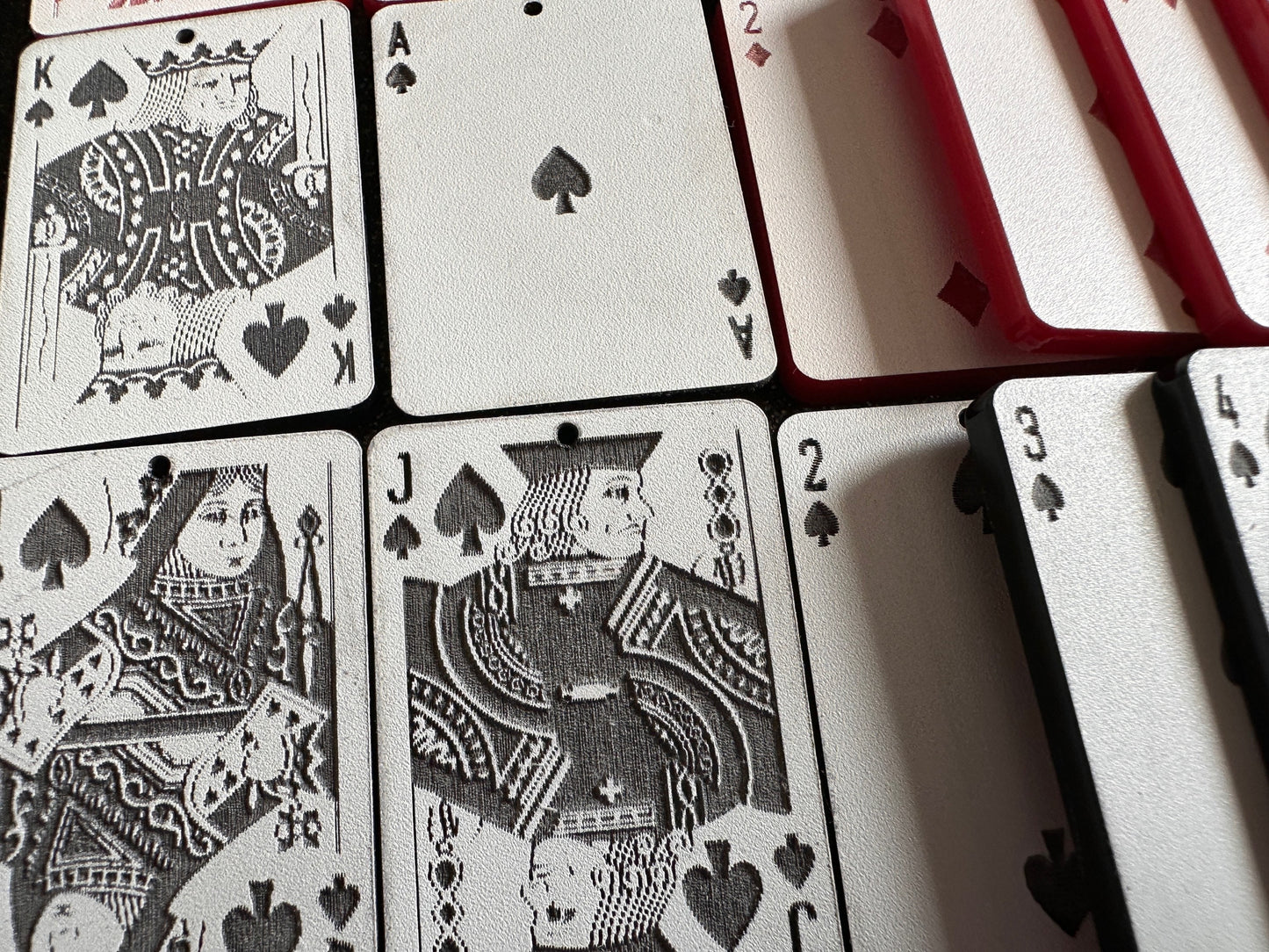 Playing Card Earrings: Laser Cut Acrylic Playing Cards, Hearts, Spades, Diamonds, Clubs, Game Night, Poker, Best Gifts for Her/Him/Them