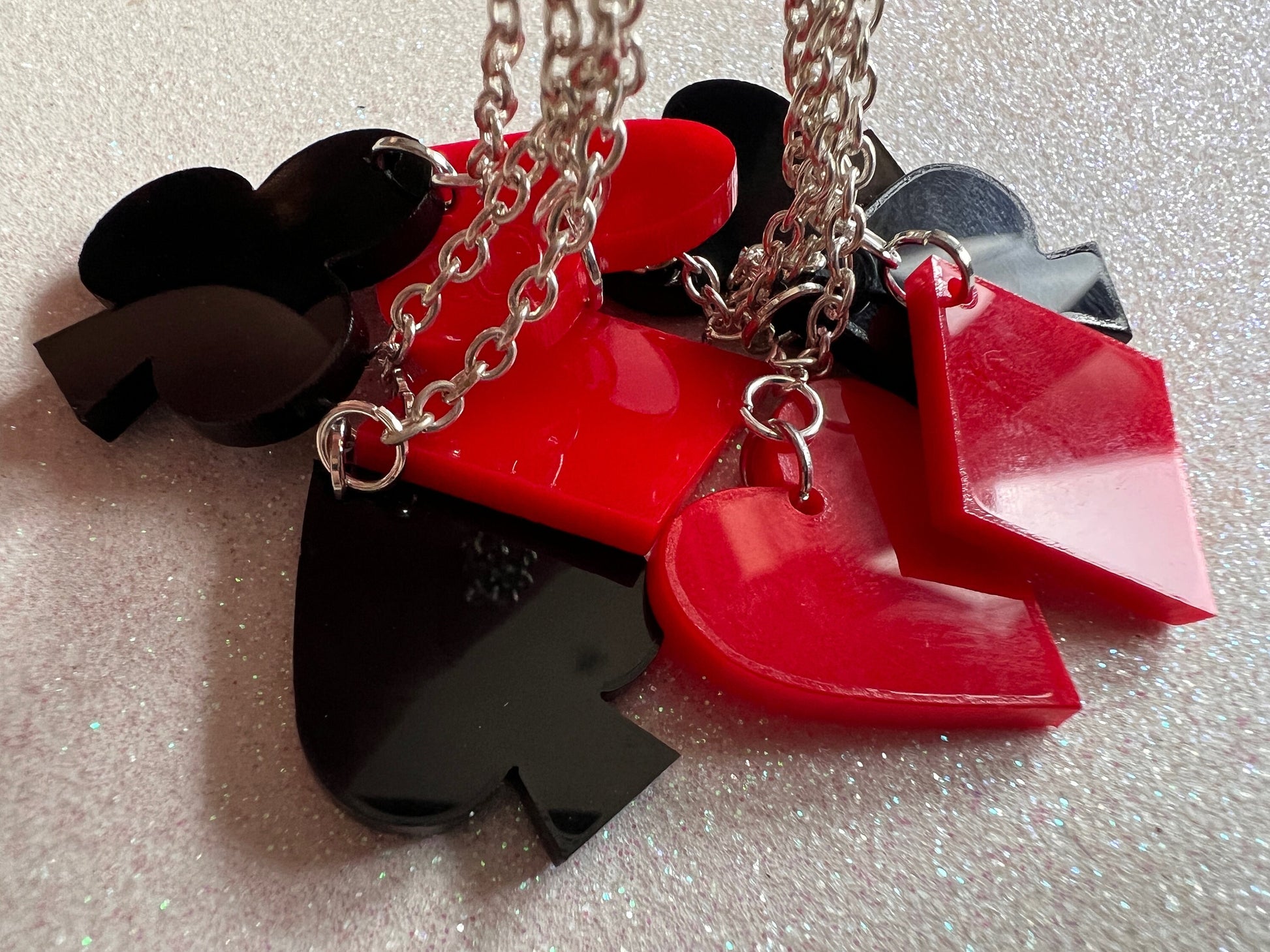 Playing Card Suit Earrings: Laser Cut Acrylic Heart, Diamond, Spades, Clubs, Game Night, Gamble, Poker, Casino, Best Gifts for Her/Him/Them