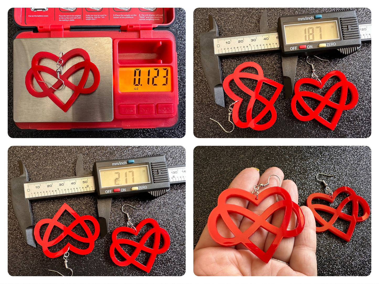 Polyamory Earrings: Laser Cut Acrylic Hearts with Infinity Signs, Love, Alternative Lifestyle, Marriage, Anniversary, Gifts for Her/Him/Them