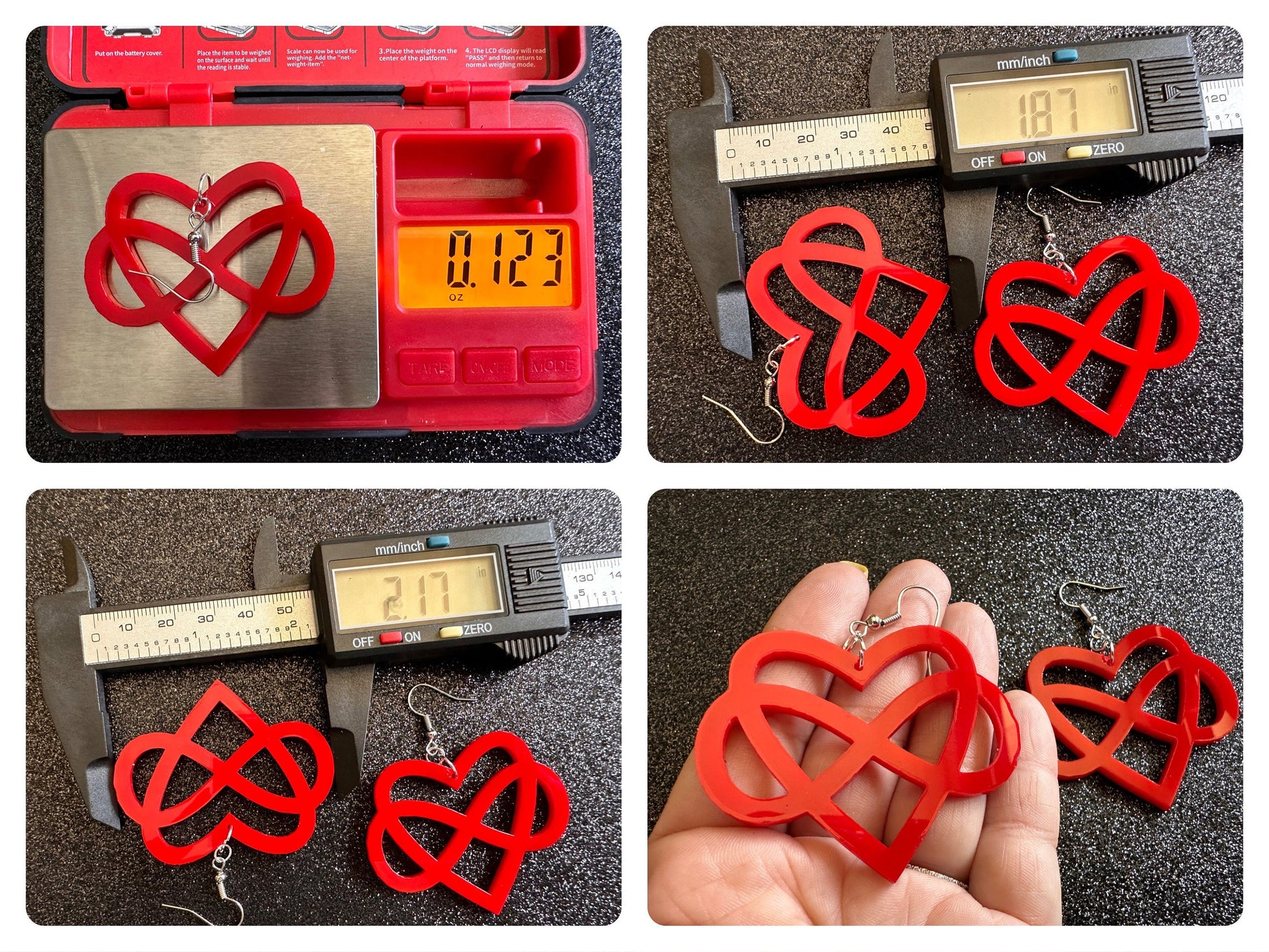 Polyamory Earrings: Laser Cut Acrylic Hearts with Infinity Signs, Love, Alternative Lifestyle, Marriage, Anniversary, Gifts for Her/Him/Them