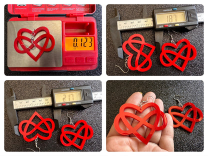 Polyamory Earrings: Laser Cut Acrylic Hearts with Infinity Signs, Love, Alternative Lifestyle, Marriage, Anniversary, Gifts for Her/Him/Them