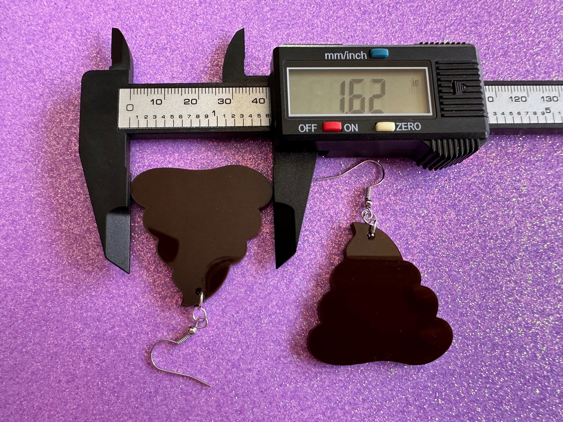 Poop Earrings: Dark Brown Laser Cut Acrylic Poops, Silly Brown Turds, Poop Emoji, Funny, Gag Gift, Gifts for Her/Him/Them