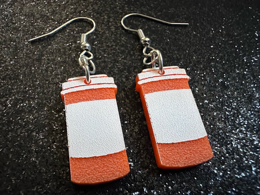 Prescription Bottle Earrings: Laser Cut Acrylic Bottles, Safety, Nurse, Doctor, Pills, Medicine, RX, Healthcare, Best Gifts for Her/Him/Them