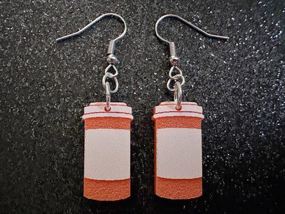Prescription Bottle Earrings: Laser Cut Acrylic Bottles, Safety, Nurse, Doctor, Pills, Medicine, RX, Healthcare, Best Gifts for Her/Him/Them