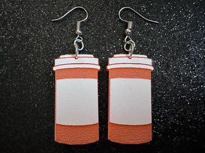 Prescription Bottle Earrings: Laser Cut Acrylic Bottles, Safety, Nurse, Doctor, Pills, Medicine, RX, Healthcare, Best Gifts for Her/Him/Them