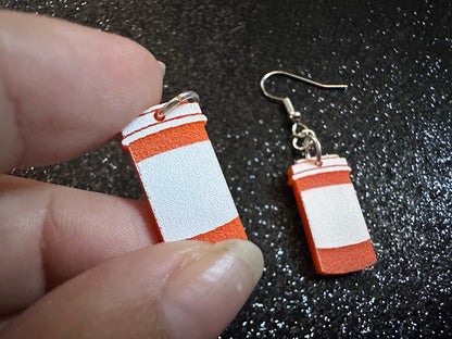 Prescription Bottle Earrings: Laser Cut Acrylic Bottles, Safety, Nurse, Doctor, Pills, Medicine, RX, Healthcare, Best Gifts for Her/Him/Them