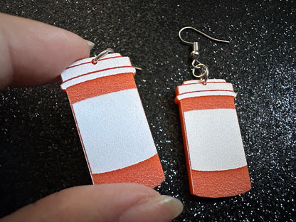Prescription Bottle Earrings: Laser Cut Acrylic Bottles, Safety, Nurse, Doctor, Pills, Medicine, RX, Healthcare, Best Gifts for Her/Him/Them