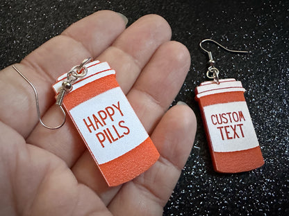 Prescription Bottle Earrings: Laser Cut Acrylic Bottles, Safety, Nurse, Doctor, Pills, Medicine, RX, Healthcare, Best Gifts for Her/Him/Them