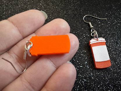 Prescription Bottle Earrings: Laser Cut Acrylic Bottles, Safety, Nurse, Doctor, Pills, Medicine, RX, Healthcare, Best Gifts for Her/Him/Them