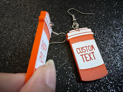 Prescription Bottle Earrings: Laser Cut Acrylic Bottles, Safety, Nurse, Doctor, Pills, Medicine, RX, Healthcare, Best Gifts for Her/Him/Them