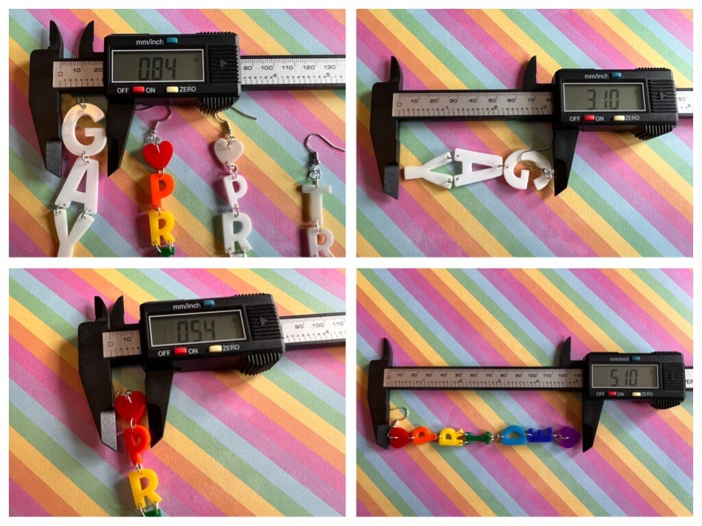 Pride Earrings: Laser Cut Acrylic Identity Earrings, Gay, Trans, Bi, Love is Love, Pride Parade Swag, Novelty, Best Gifts for Her/Him/Them