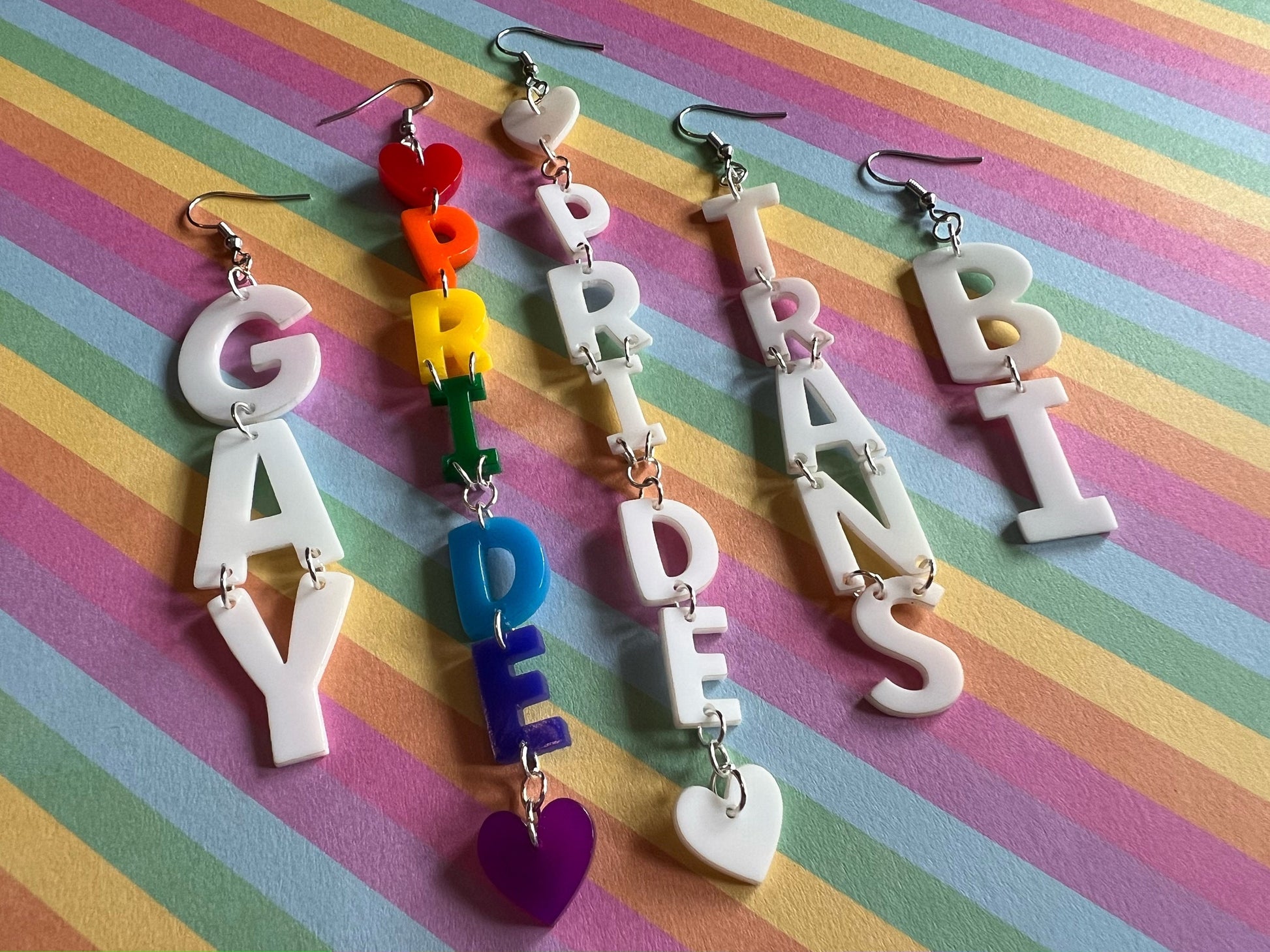 Pride Earrings: Laser Cut Acrylic Identity Earrings, Gay, Trans, Bi, Love is Love, Pride Parade Swag, Novelty, Best Gifts for Her/Him/Them