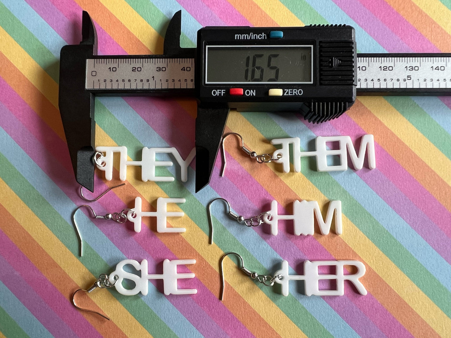 Pronoun Earrings: Pride, She, Her, He, Him, They, Them, Gender, Identity, Laser Cut Acrylic, Gifts for Her/Him/Them