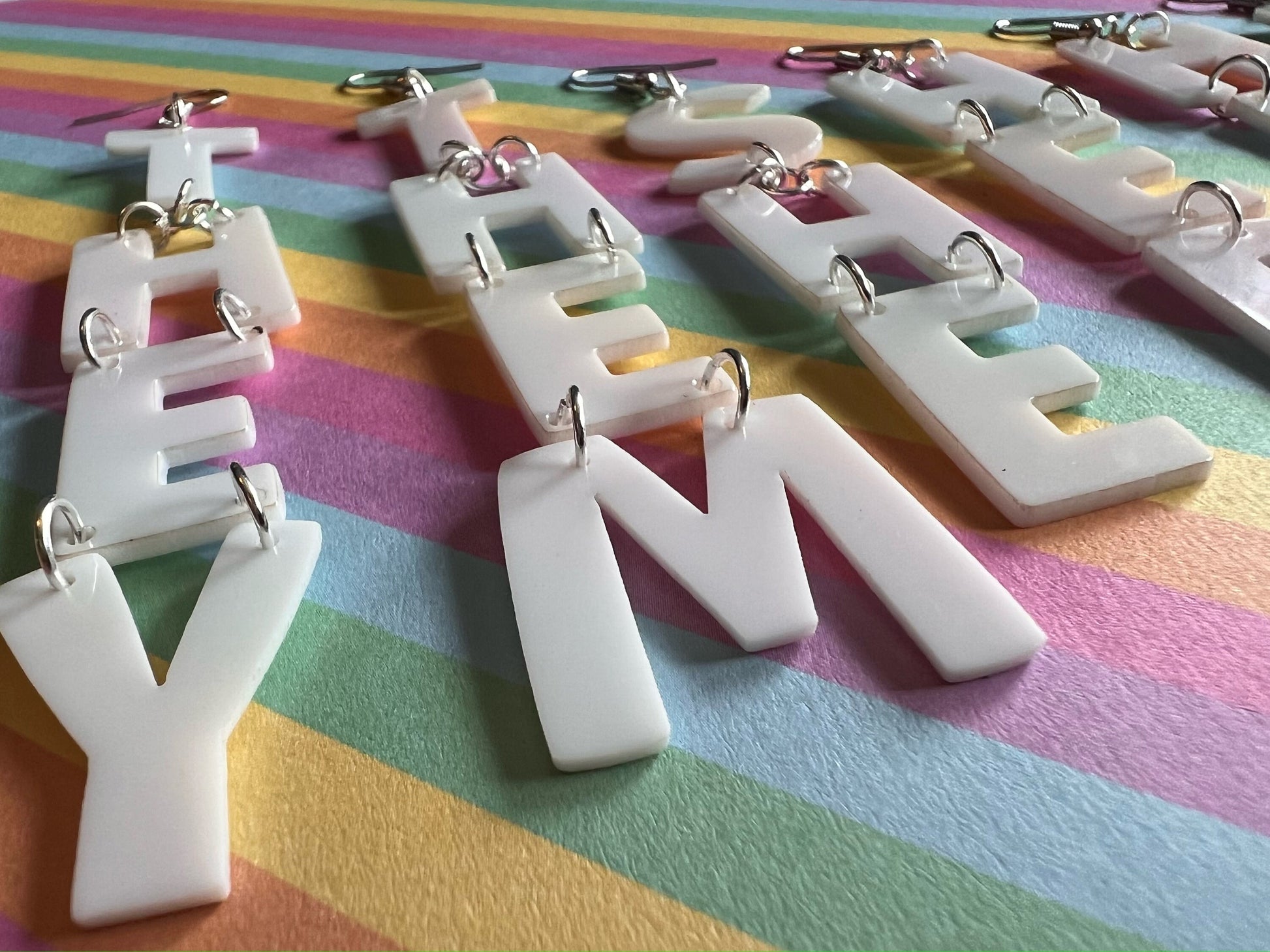 Pronoun Earrings: Pride, She, Her, He, Him, They, Them, Gender, Identity, Trans, Pride Month, Laser Cut Acrylic, Best Gifts for Her/Him/Them