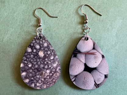 Puff Ball Mushroom Earrings: Mycology, Chanterelle, Morel, Bolete, Amanita Sublimated, Mushroom Jewelry, Best Gifts for Her/Him/Them