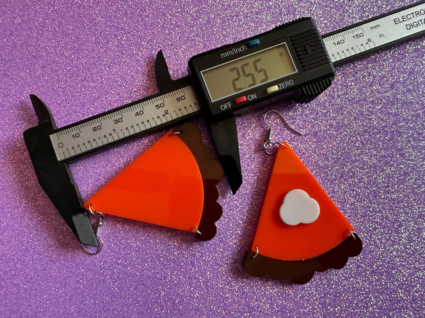 Pumpkin Pie Earrings: Laser Cut Acrylic Pumpkin Pie Slice with Whipped Cream, Cake, Dessert, Pastry, Fall, Christmas, Gifts for Her/Him/Them