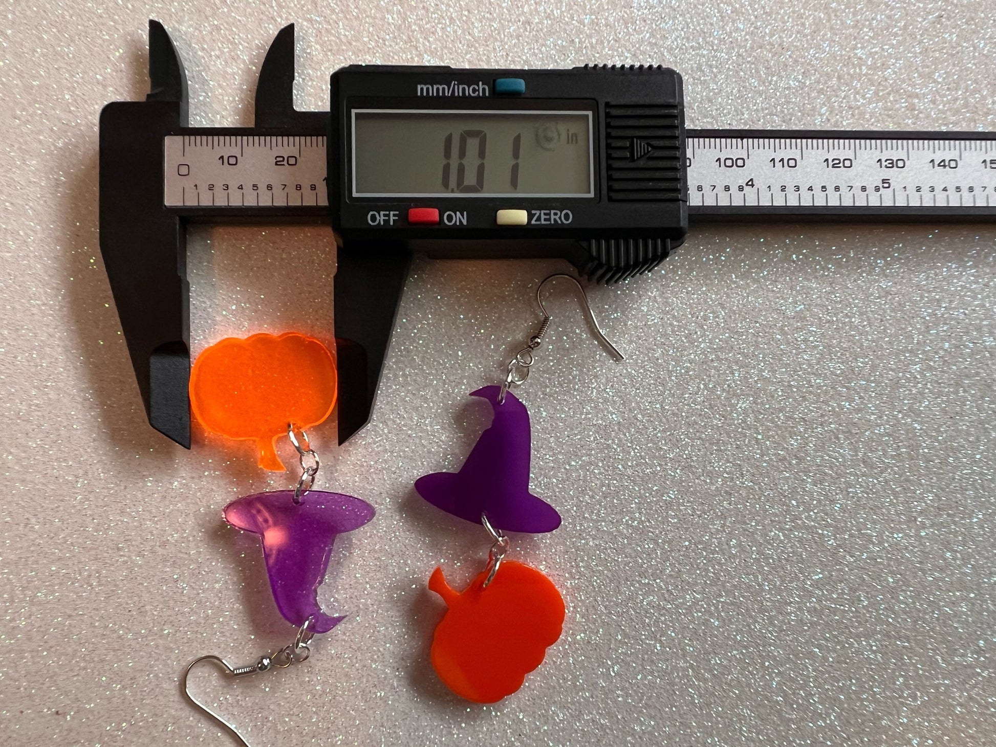 Pumpkins & Purple Witch Hat Halloween Earrings: Laser Cut Acrylic, Jack-o-Lanterns, Witchy, Spooky, Best Gifts for Her/Him/Them