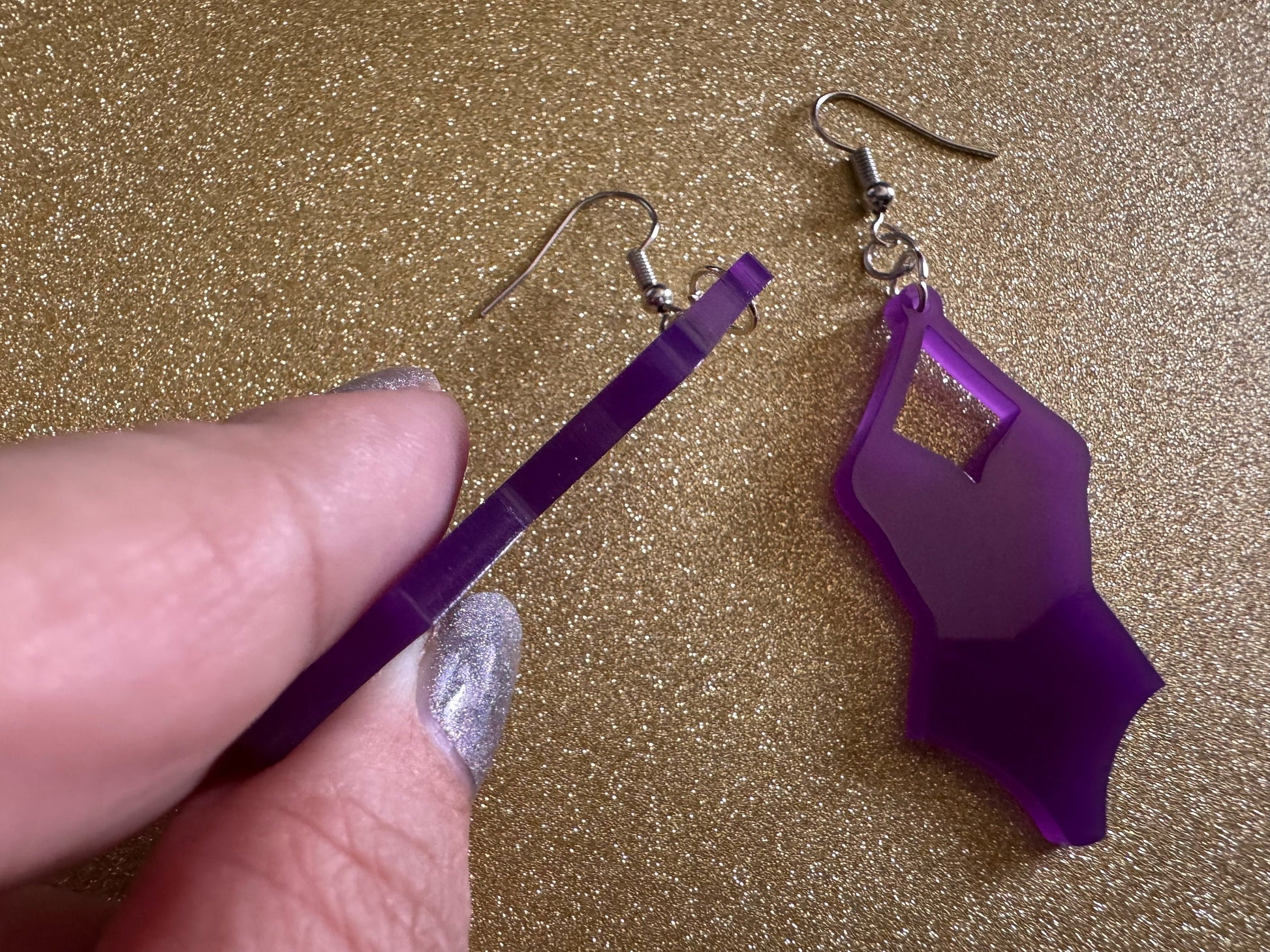 Purple Bathing Suit Earrings: Laser Cut Acrylic Swimsuit Earrings, Beach, Swim, Swimming, Swimmer, Vacay, Best Gifts for Her/Him/Them