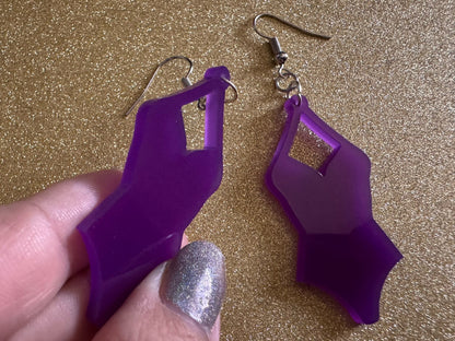 Purple Bathing Suit Earrings: Laser Cut Acrylic Swimsuit Earrings, Beach, Swim, Swimming, Swimmer, Vacay, Best Gifts for Her/Him/Them