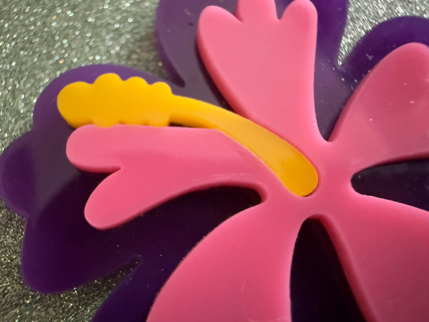 Purple Pink Hibiscus Earrings: Laser Cut Acrylic Flowers, Floral, Flower, Hawaii, Maui Strong, Summer Vibes, Best Gifts for Her/Him/Them