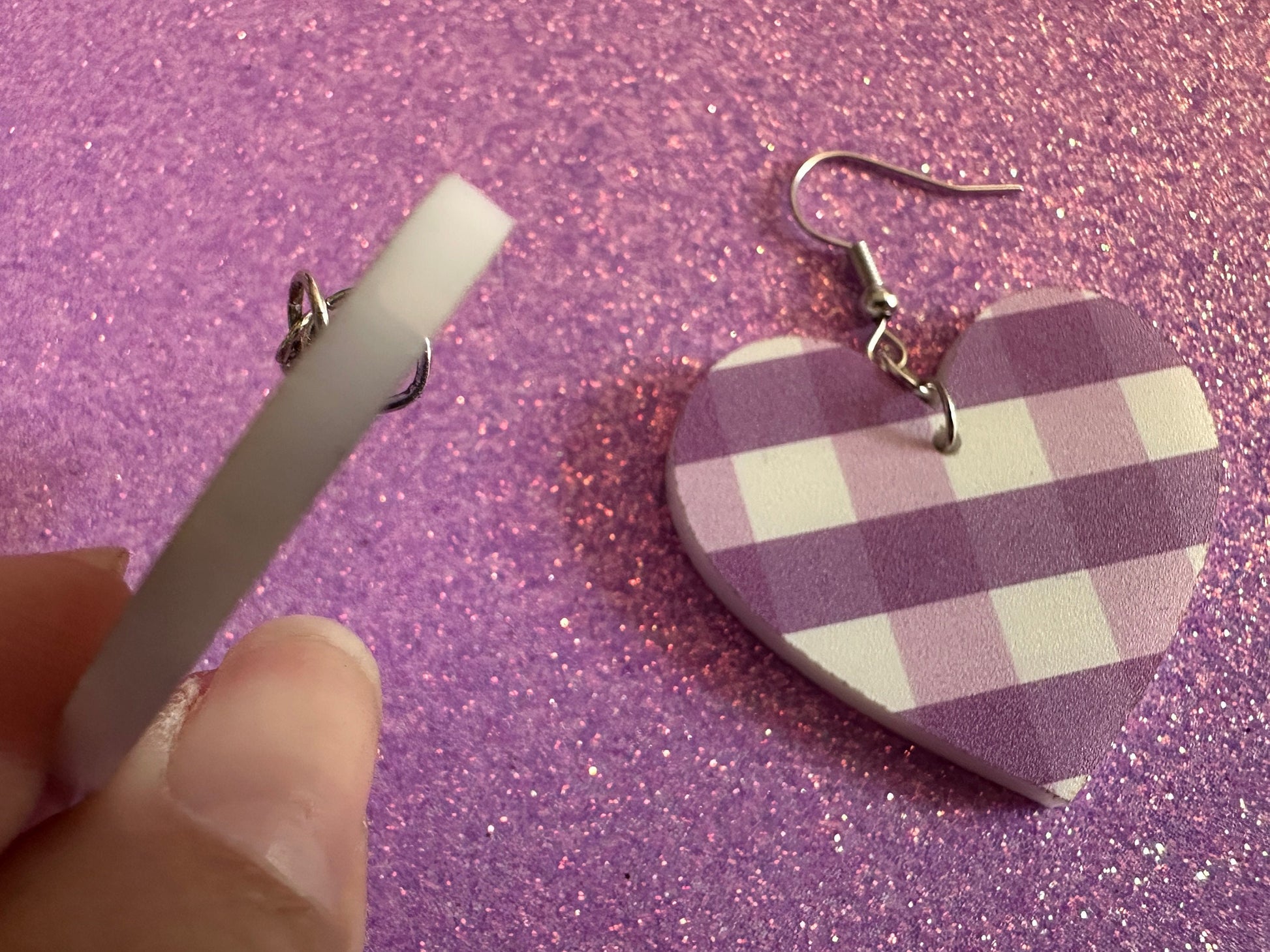Purple Plaid Earrings: Laser Cut Acrylic Patterns, Picnic, Shapes, Flannel, Schoolgirl, Preppy, Gag Gift, Best Gifts for Her/Him/Them