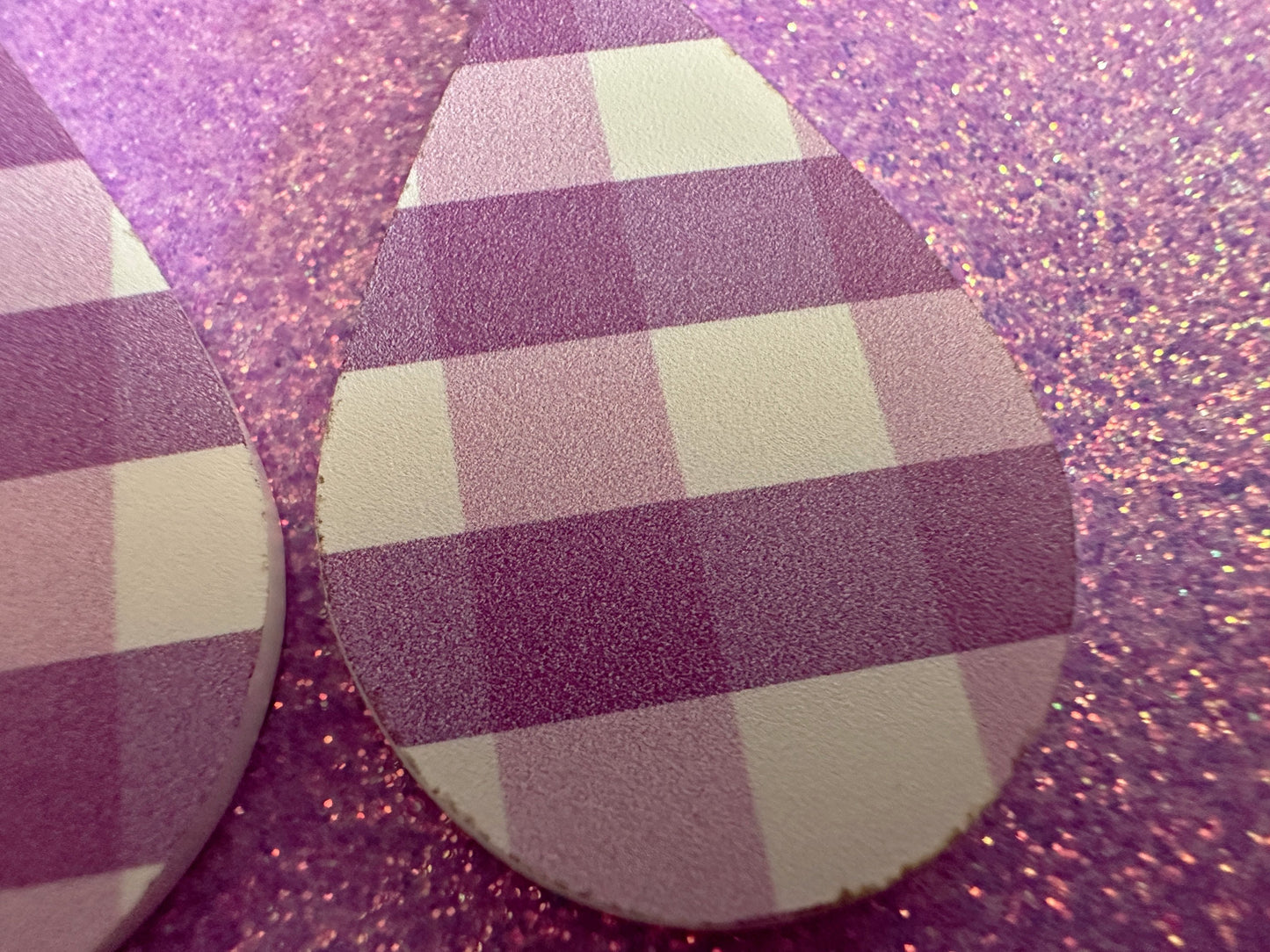 Purple Plaid Earrings: Laser Cut Acrylic Patterns, Picnic, Shapes, Flannel, Schoolgirl, Preppy, Gag Gift, Best Gifts for Her/Him/Them