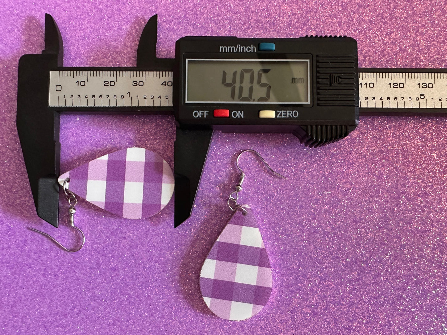 Purple Plaid Earrings: Laser Cut Acrylic Patterns, Picnic, Shapes, Flannel, Schoolgirl, Preppy, Gag Gift, Best Gifts for Her/Him/Them