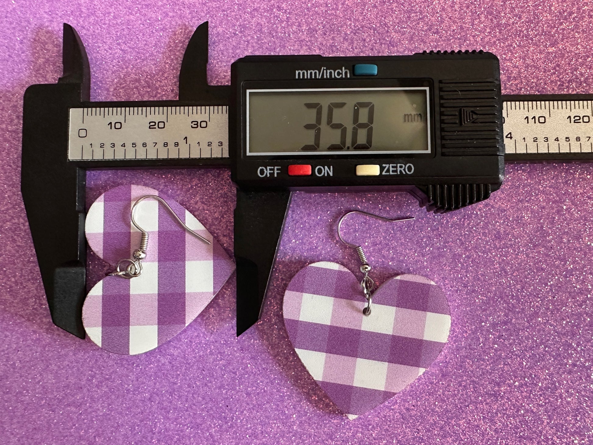 Purple Plaid Earrings: Laser Cut Acrylic Patterns, Picnic, Shapes, Flannel, Schoolgirl, Preppy, Gag Gift, Best Gifts for Her/Him/Them