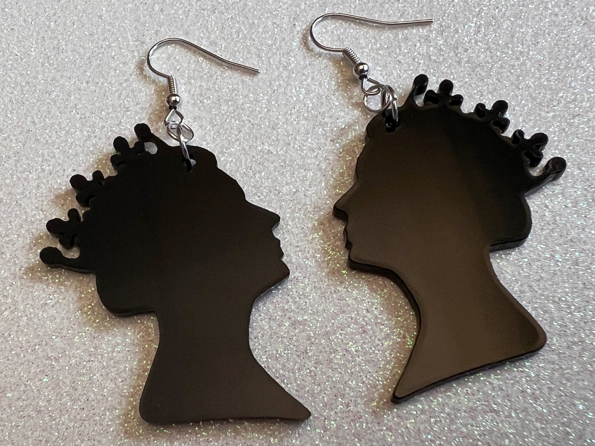 Queen Elizabeth Earrings: Laser Cut Acrylic Silhouettes, Royalty, Queen, Woman, Profile, Best Gifts for Her/Him/Them
