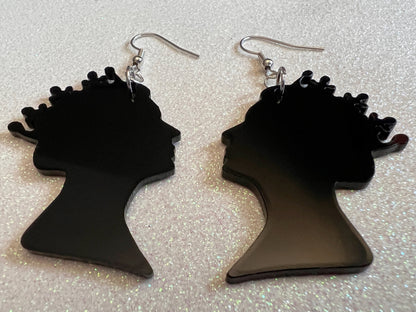 Queen Elizabeth Earrings: Laser Cut Acrylic Silhouettes, Royalty, Queen, Woman, Profile, Best Gifts for Her/Him/Them