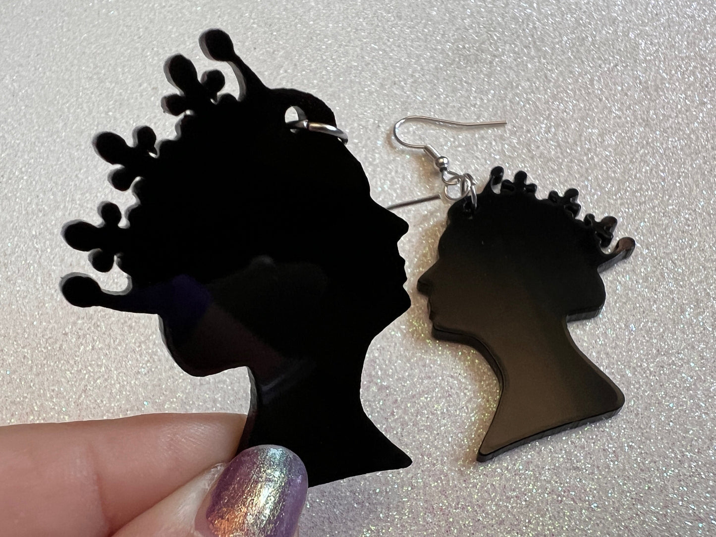 Queen Elizabeth Earrings: Laser Cut Acrylic Silhouettes, Royalty, Queen, Woman, Profile, Best Gifts for Her/Him/Them