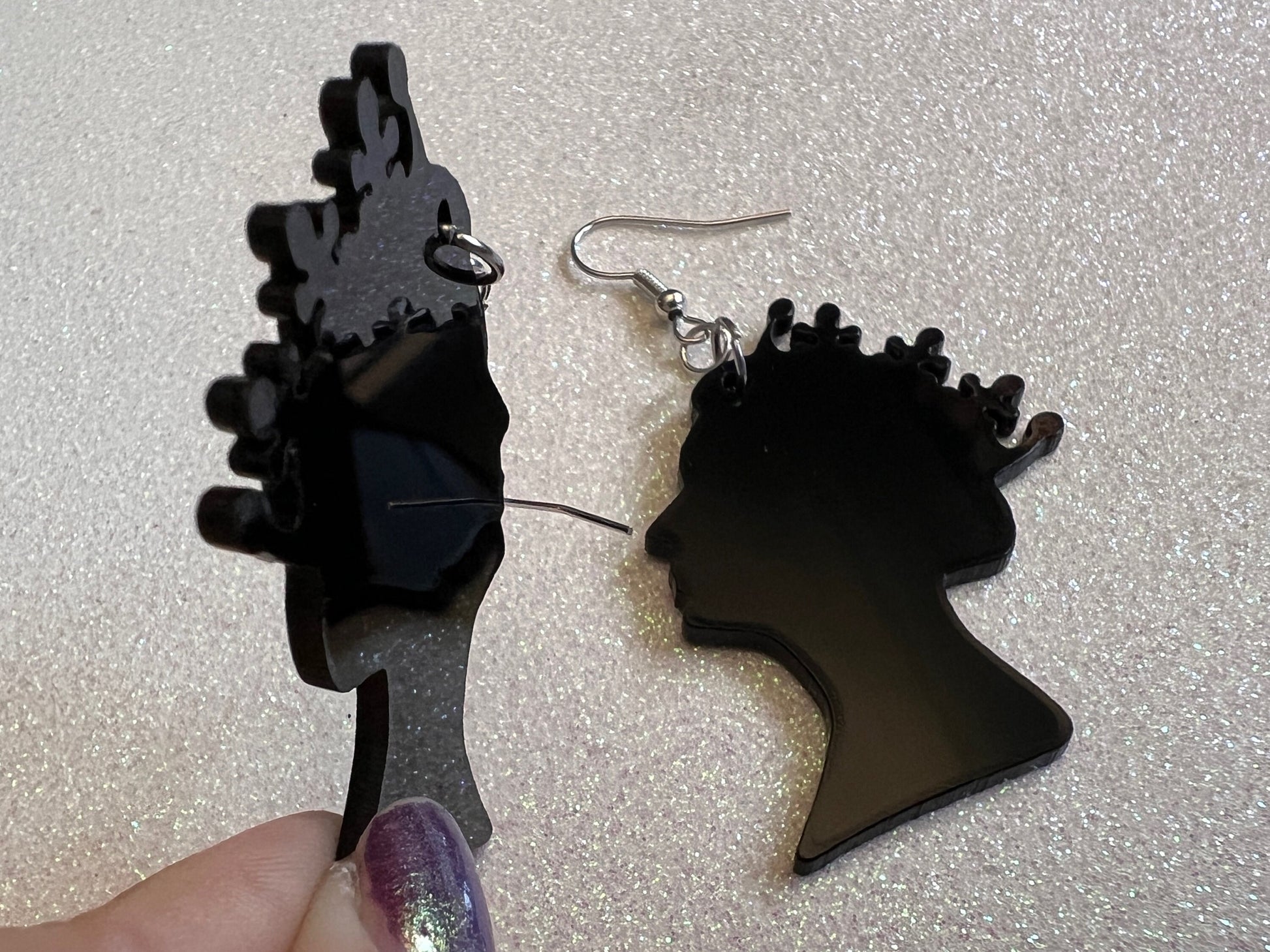 Queen Elizabeth Earrings: Laser Cut Acrylic Silhouettes, Royalty, Queen, Woman, Profile, Best Gifts for Her/Him/Them