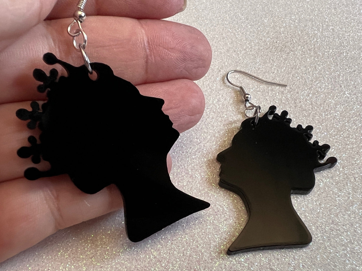 Queen Elizabeth Earrings: Laser Cut Acrylic Silhouettes, Royalty, Queen, Woman, Profile, Best Gifts for Her/Him/Them