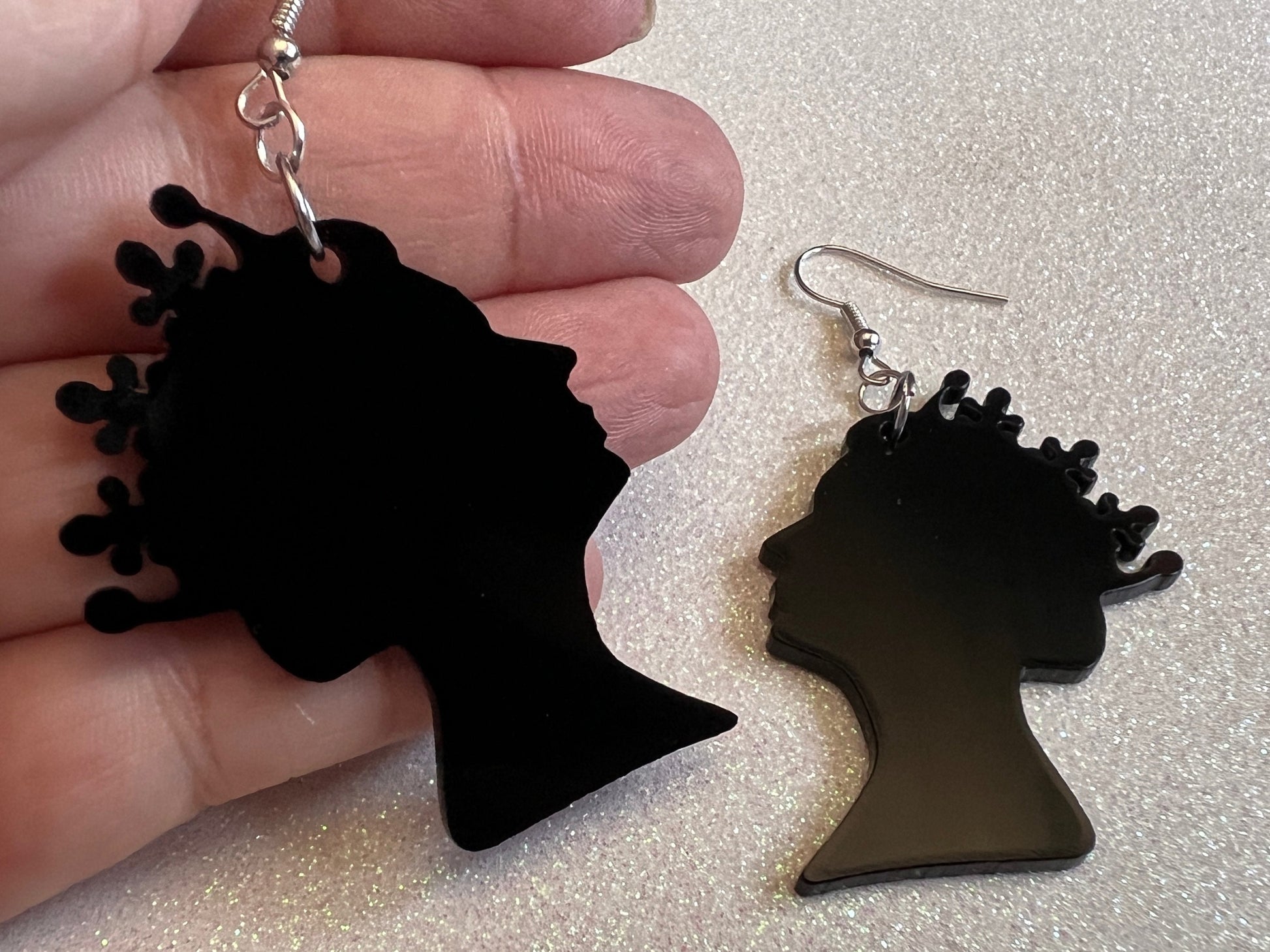 Queen Elizabeth Earrings: Laser Cut Acrylic Silhouettes, Royalty, Queen, Woman, Profile, Best Gifts for Her/Him/Them