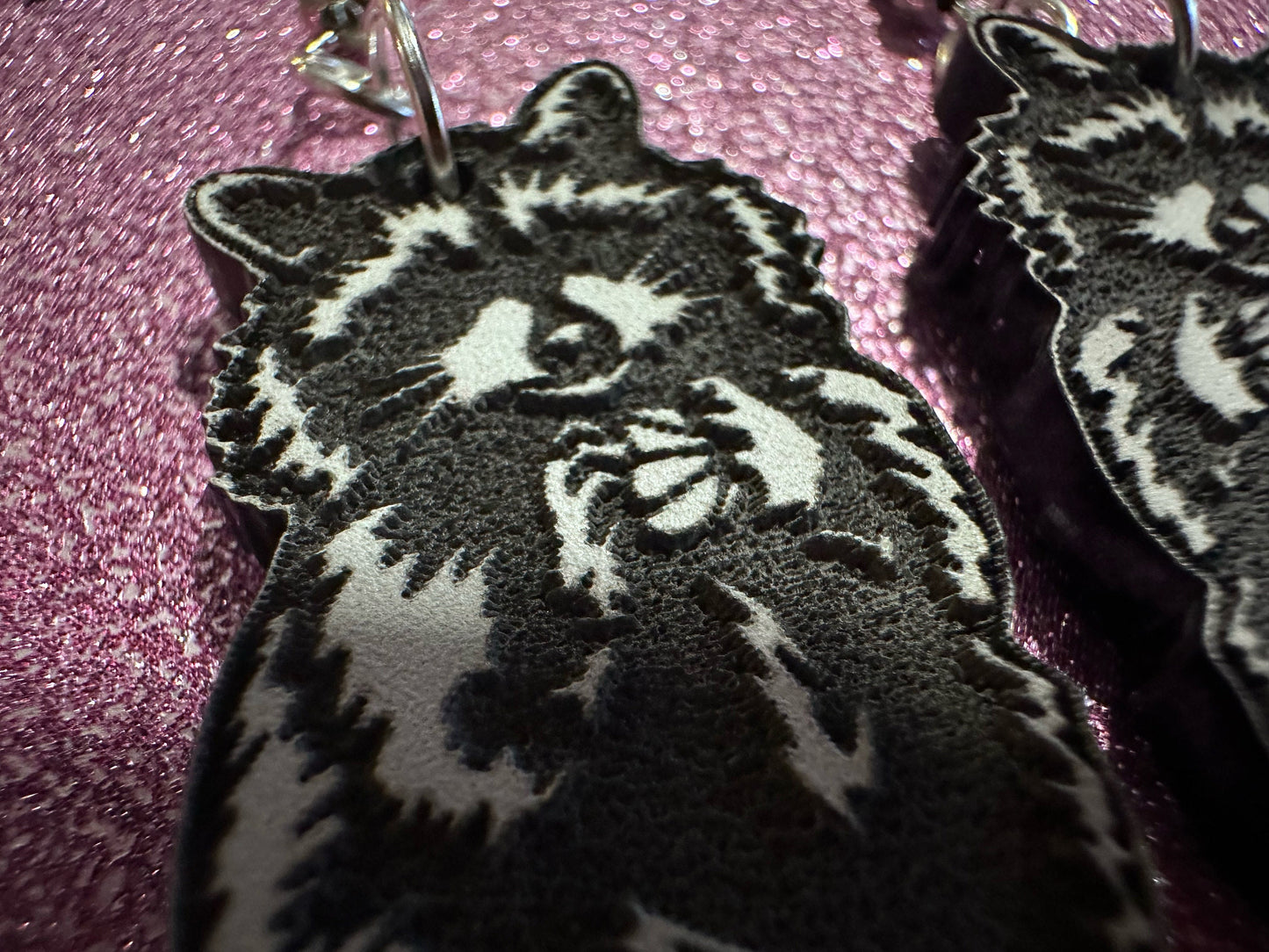 Raccoon Earrings: Laser Cut Acrylic Racoons, Animals, Bandit Racoon, Cute Thief, Trash Panda Earrings, Zoo, Best Gifts for Her/Him/Them