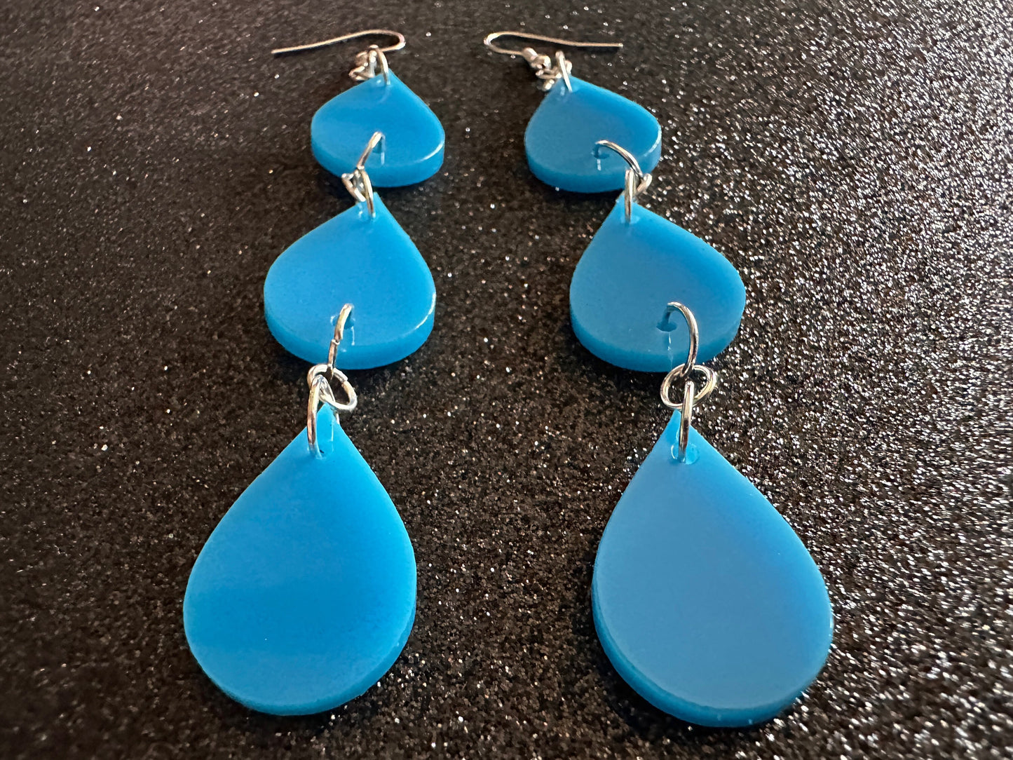 Rain Earrings: Laser Cut Acrylic Raindrops, Rain Drops, Drop, Tear, Stormy Weather, Raining, Rain Storm, Cold, Best Gifts for Her/Him/Them
