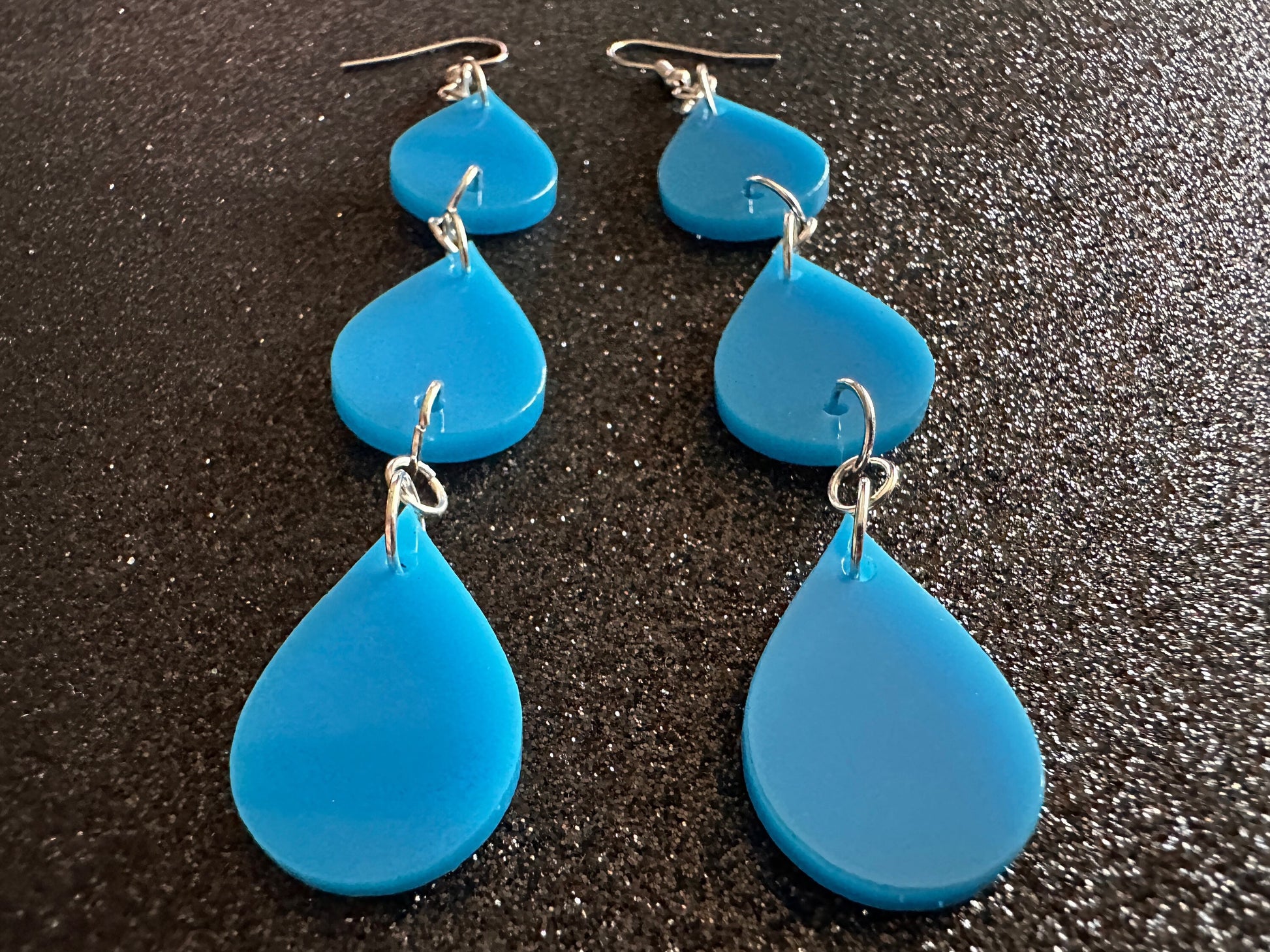 Rain Earrings: Laser Cut Acrylic Raindrops, Rain Drops, Drop, Tear, Stormy Weather, Raining, Rain Storm, Cold, Best Gifts for Her/Him/Them