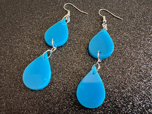 Rain Earrings: Laser Cut Acrylic Raindrops, Rain Drops, Drop, Tear, Stormy Weather, Raining, Rain Storm, Cold, Best Gifts for Her/Him/Them